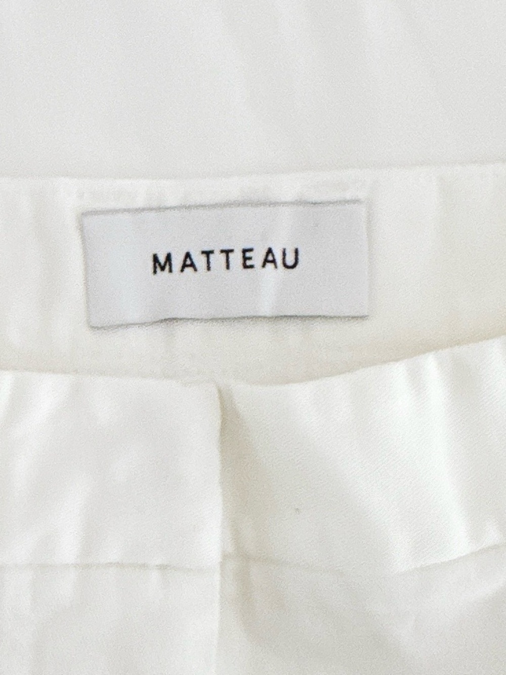 Matteau Organic Cotton Chino Pants Wide Leg High Rise White Trousers Women 8 - Picture 9 of 13